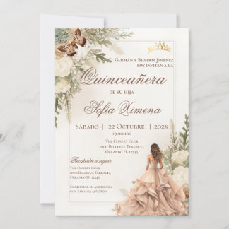 Quincenera Invitation in Spanish Boho