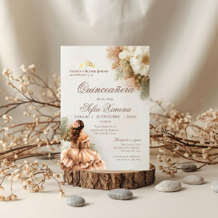 Quincenera Invitation in Spanish Boho