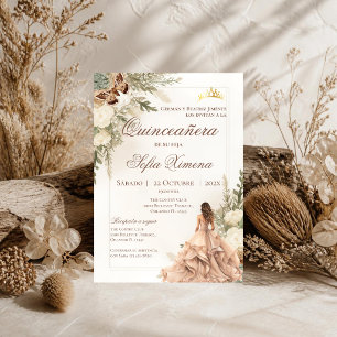 Quincenera Invitation in Spanish Boho
