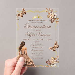Quincenera Invitation in Spanish Boho
