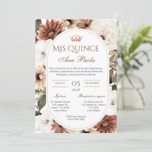 Quincenera Invitation in Spanish BohoFloral