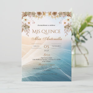 Quincenera Invitation in Spanish BohoFloral