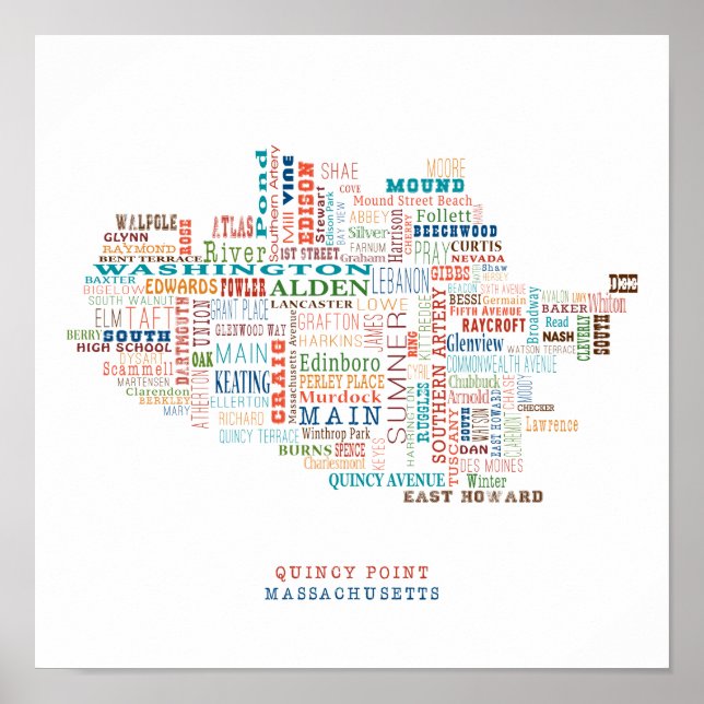 Quincy Point Massachusetts Neighbourhood Street Ma Poster (Front)