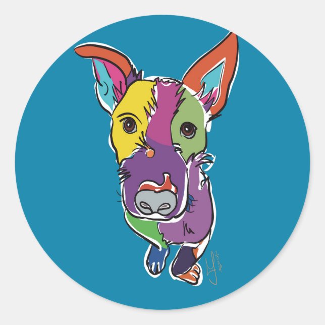 Quincy Texas Piedog Classic Round Sticker (Front)