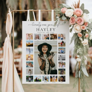 Quinn 21st Birthday Photo Timeline Poster