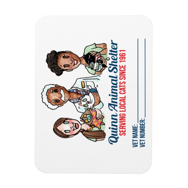Quinn Animal Shelter vet info magnet (Vertical)