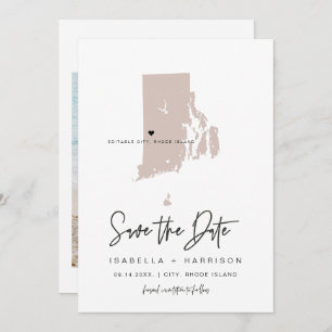 QUINN Blush Rhode Island Luggage Tag Save the Date Invitation
