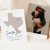QUINN Dallas Texas Blush Pink Map Save the Date