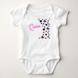 Quinn, Girls Name With Guinea Pigs Baby Bodysuit