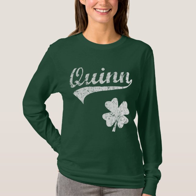 Quinn Irish Shamrock T-Shirt (Front)