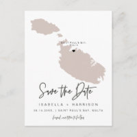 QUINN- Malta Map Save the Date (Moveable Heart!)