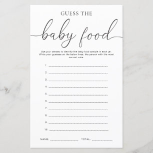 Quinn Minimal Guess The Baby Food Game