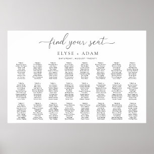 Quinn Modern Minimal 24 Table Seating Poster