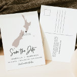 QUINN- New Zealand Map Save the Date EDITABLE Postcard<br><div class="desc">This travel themed save the date postcard features a blush New Zealand map and postcard backing. Easily change the colours and move the heart around to highlight your destination. Edit *most* wording to match your needs and easily add a special message to the backside of the invitation.</div>