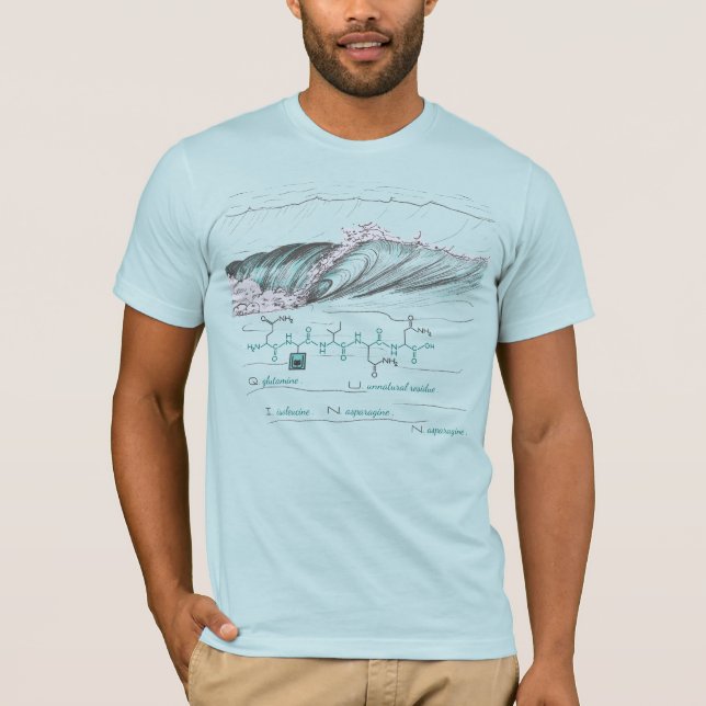 QUINN peptide, wave, custom text, light  T-Shirt (Front)