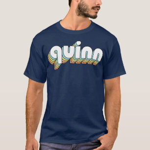Quinn Retro Rainbow Typography Faded Style T-Shirt