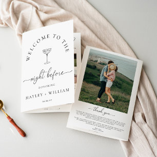 Quinn Script Wedding Rehearsal Dinner Game Booklet Flyer