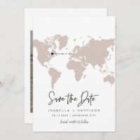 QUINN World Map Travel Destination Save the Date