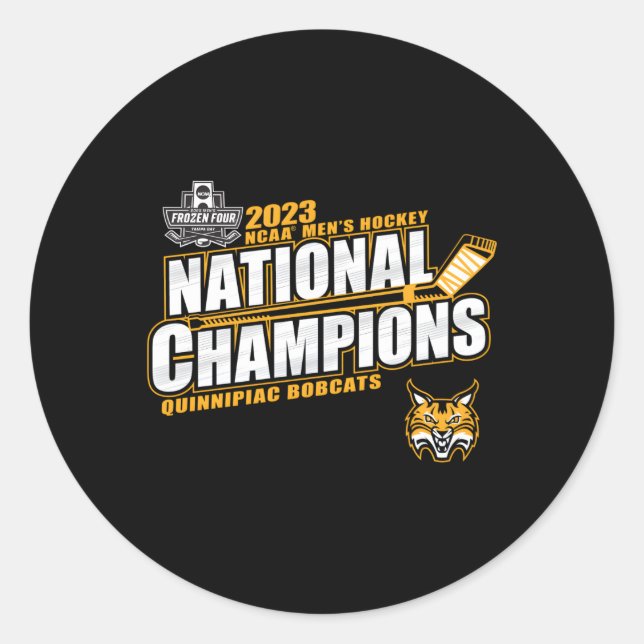 Quinnipiac Bobcats National Champs 2023 Ice Hockey Classic Round Sticker (Front)