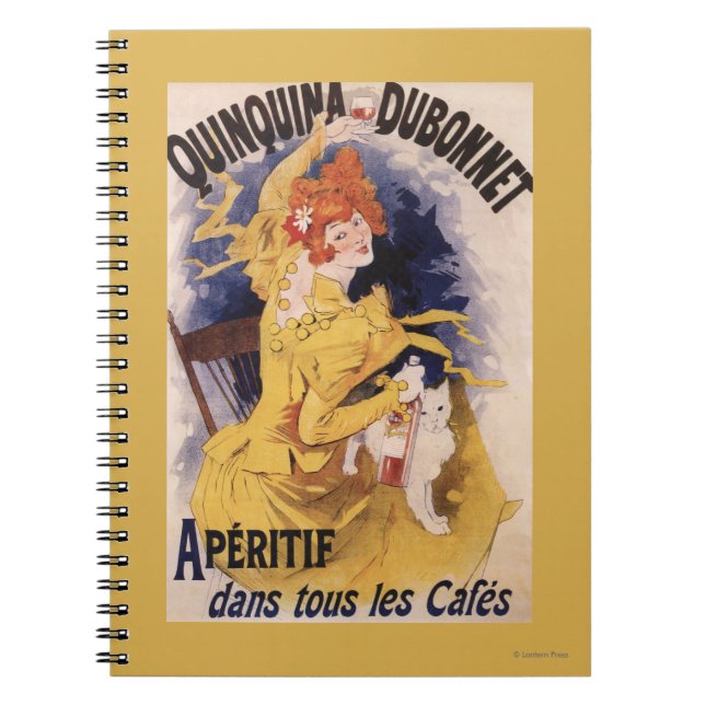 Quinquina Dubonnet Aperitif Promotional Poster Spiral Notebook (Front)