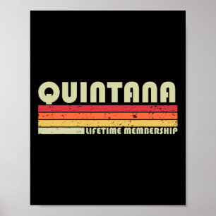 Quintana Surname Funny Retro Vintage 90s Birthday  Poster
