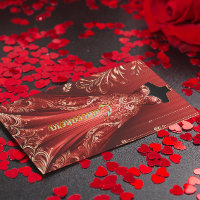 Quintencera Glam Red Dress Birthday Party Invite