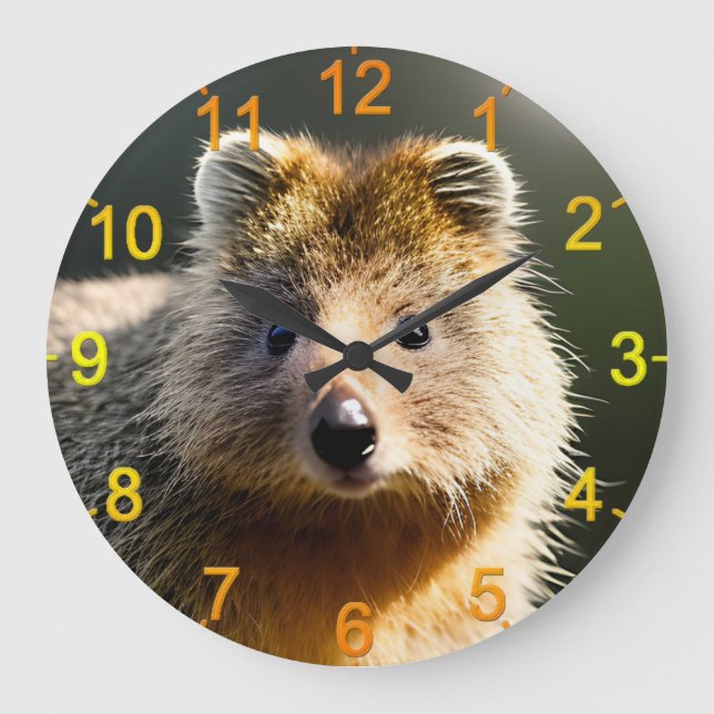 Quintin The Ginger Quokka, Wall Clock (Front)