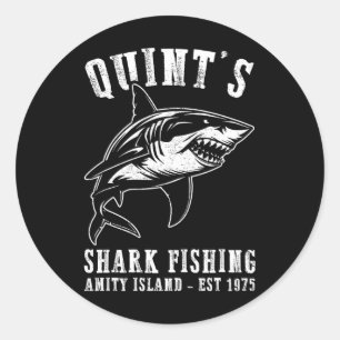 Quints Awesome Ocean Animals Vintage Apparel Shark Classic Round Sticker