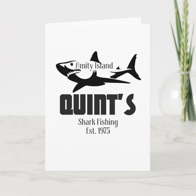 Quint's Shark Fishing Amity Island Funny Jaws Card (Front)