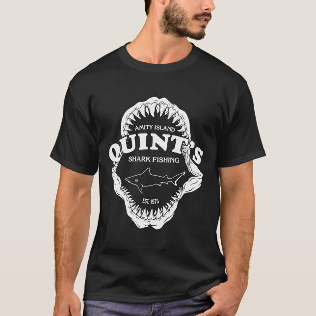 Quints Shark Fishing Jaws T-Shirt (Front)