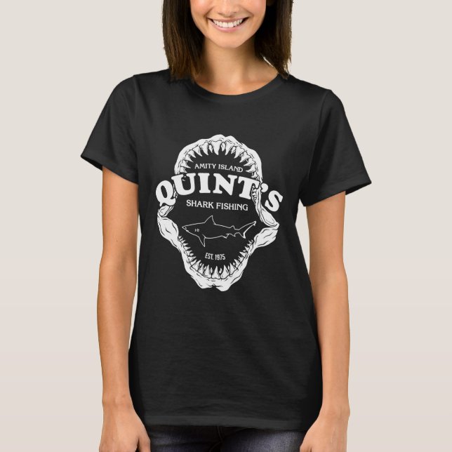 Quints Shark Fishing Jaws T-Shirt (Front)