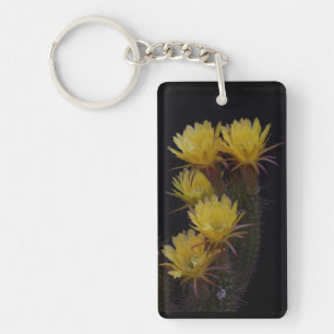 Quintuple of cactus flowers key ring