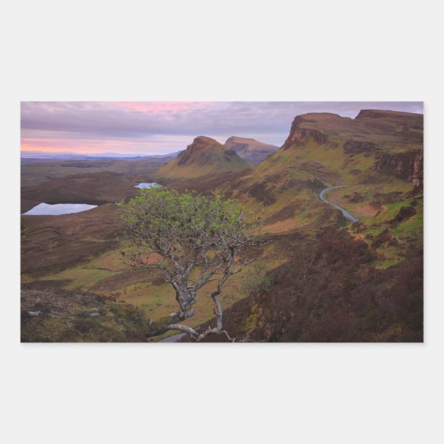 Quiraing sunrise landscape on Skye Rectangular Sticker (Front)
