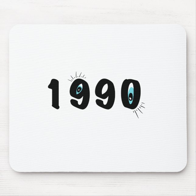 Quirky 1990 Eye Graphic Mouse Pad | Artistic 90s B (Front)