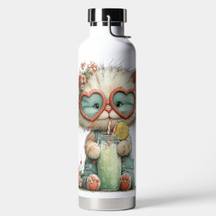 QUIRKY ADORABLE SUMMER THEMED KITTY CAT WATER BOTTLE
