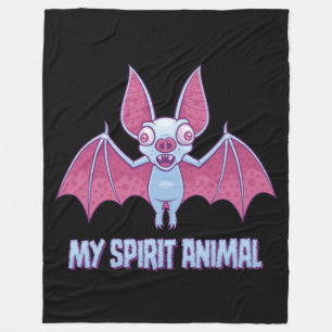 Quirky Albino Bat Spirit Animal Fleece Blanket