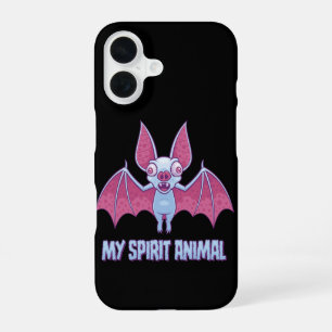 Quirky Albino Bat Spirit Animal iPhone 16 Case