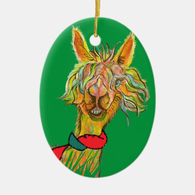 quirky alpaca 19Hilda ornament (Front)