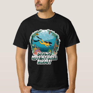 Quirky and Cool Scuba Diving Artwork T-Shirt