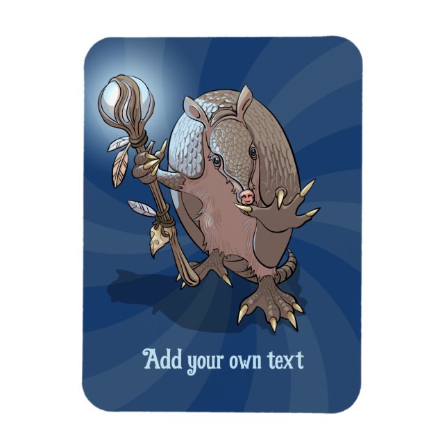 Quirky Armadillo Add Your Text Fantasy Character Magnet (Vertical)