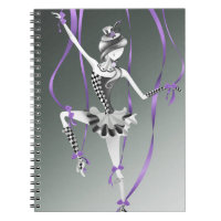 Quirky Ballerina Puppet Purple Ribbons 