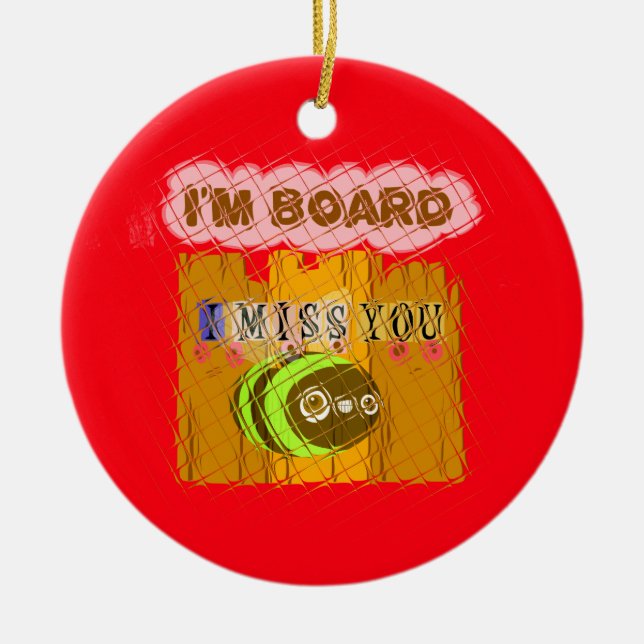 Quirky Bee Art Print Ceramic Tree Decoration (Front)