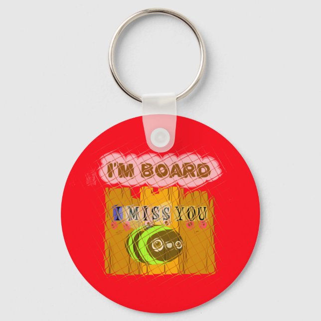 Quirky Bee Art Print Key Ring (Front)