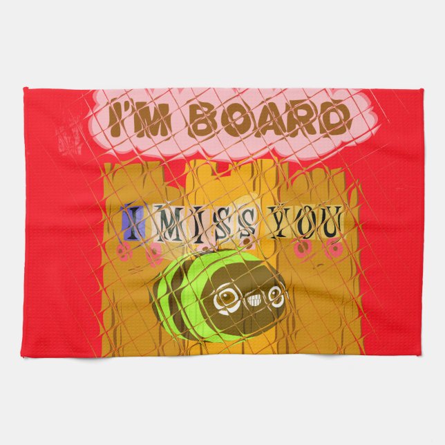 Quirky Bee Art Print Tea Towel (Horizontal)