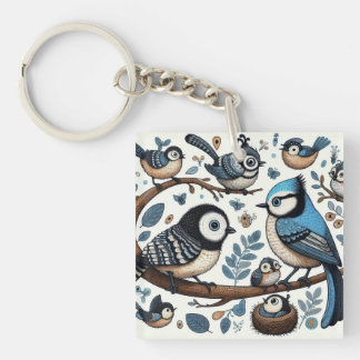 Quirky Birds Key Ring