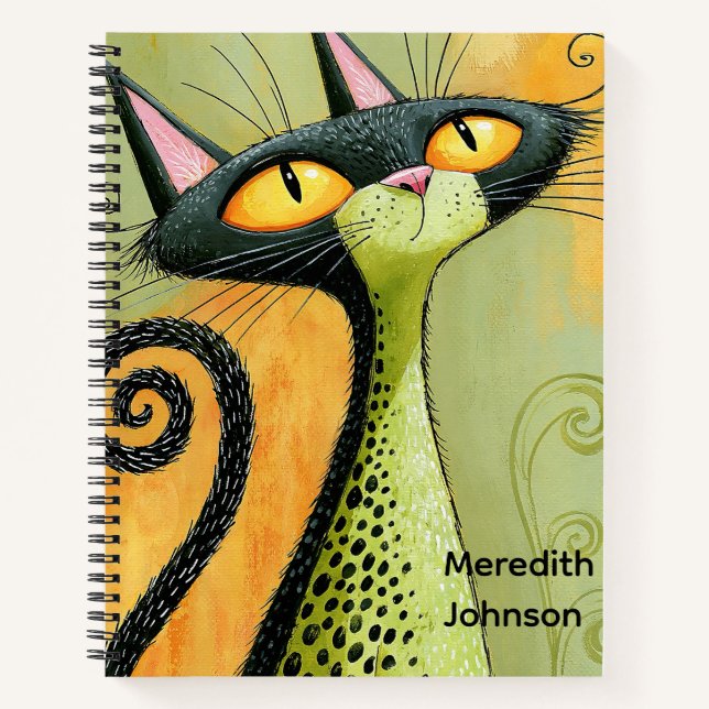 Quirky Black Cat Custome Notebook for Cat Lovers (Front)