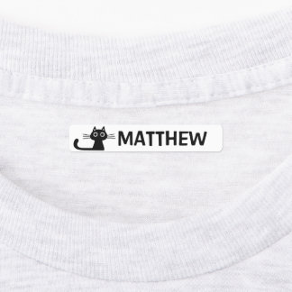 Quirky Black Kitty Cat Personalised Name