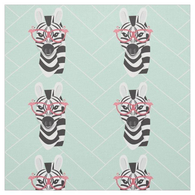 Quirky Black White Zebra Pink Flamingo Sunglasses Fabric (Swatch)
