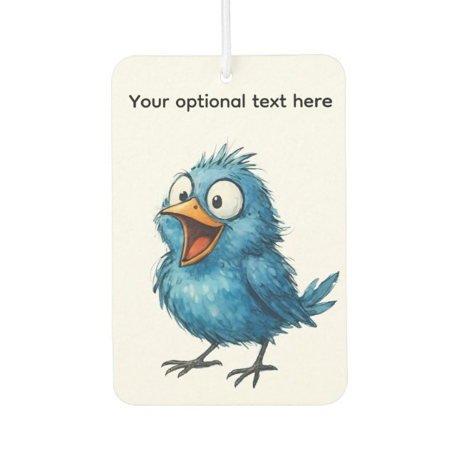 QUIRKY BLUE BIRD  CAR AIR FRESHENER (Front)