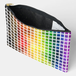 Quirky Boho Plaid Colourful Gay Rainbow Pride Flag Accessory Pouch